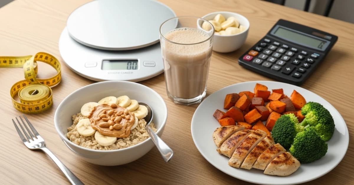 Capa do artigo: Como calcular o superávit calórico ideal para ganhar massa sem engordar