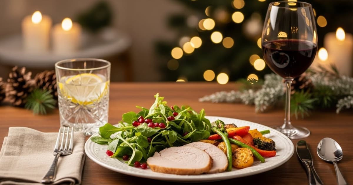 Imagem ilustrativa do artigo: Contenção de Danos nas Festas de Fim de Ano: Como Curtir o Natal e o Ano Novo sem Engordar