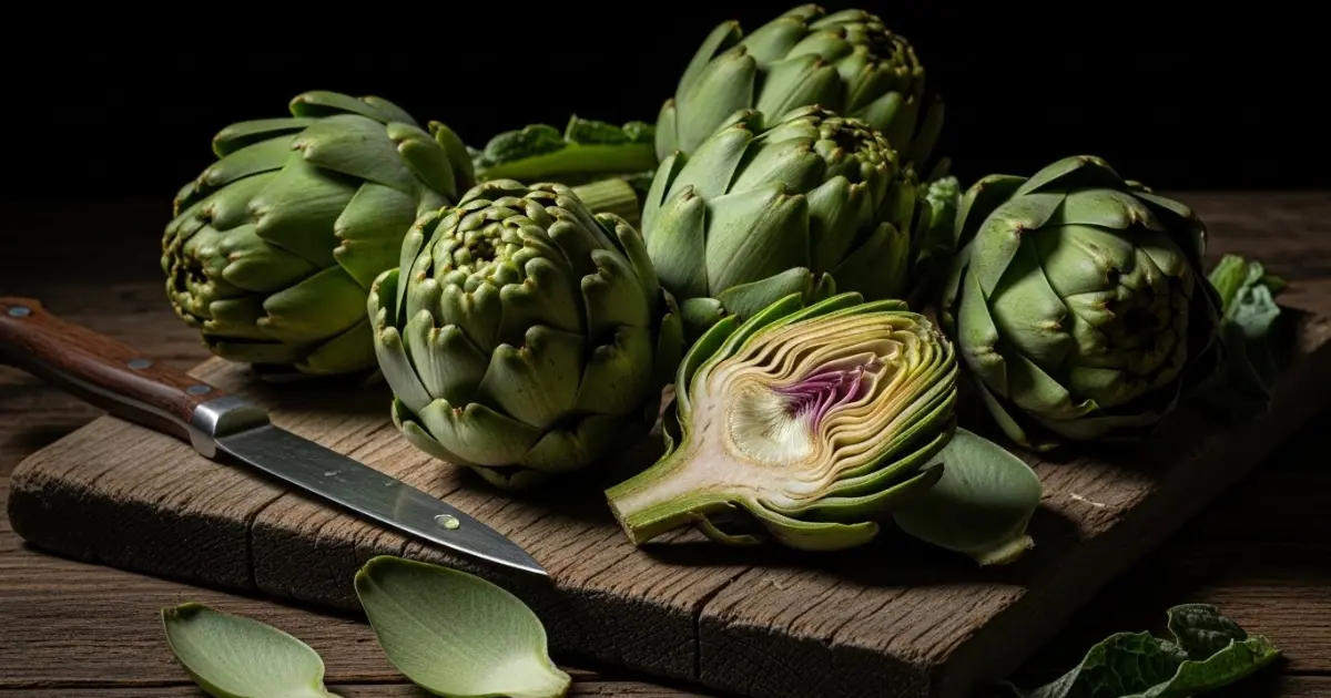 Alcachofra fresca pronta para o preparo