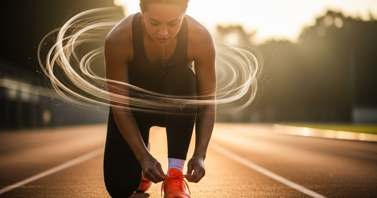 Atleta se preparando para o treino com foco e energia