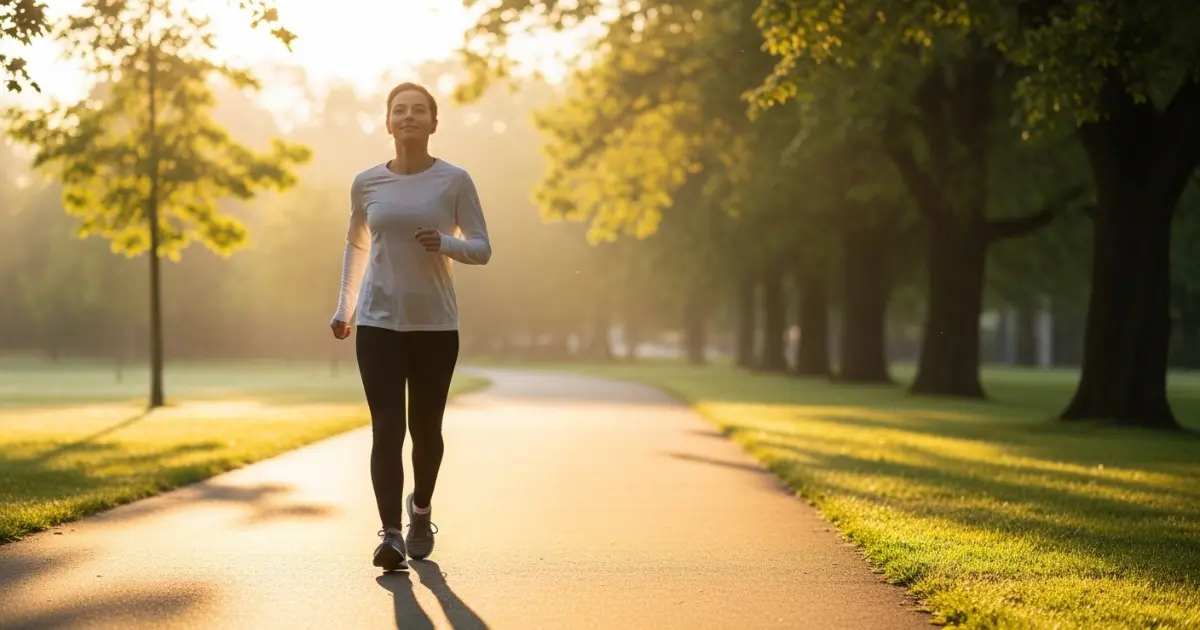 Pessoa caminhando ao ar livre para melhorar a imunidade e bem-estar