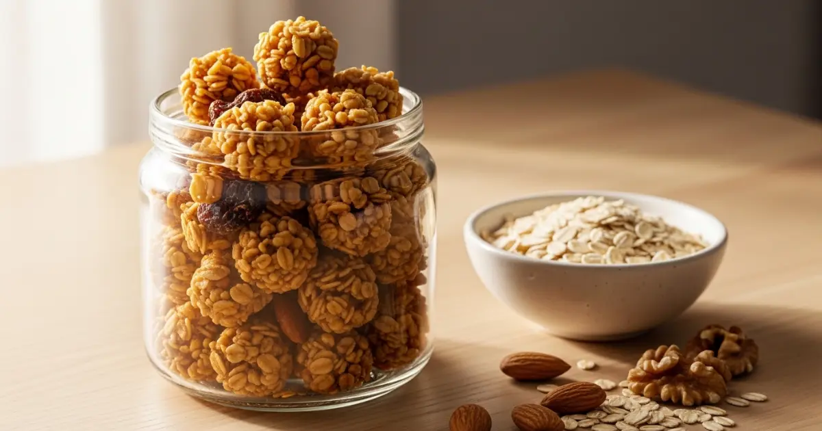 Tigela com granola açucarada versus tigela com aveia em flocos e castanhas